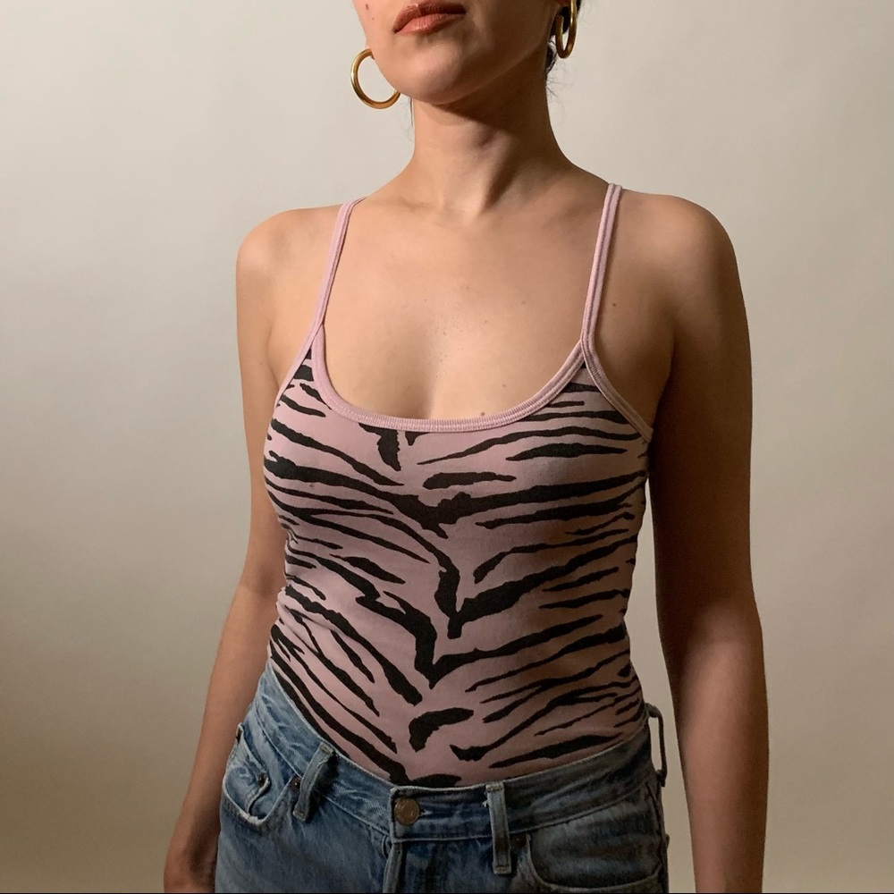 C&C California Pink Zebra Print Tank